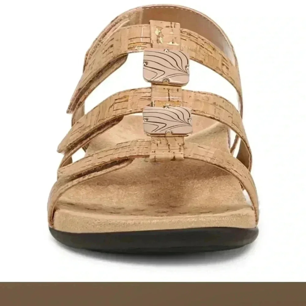 VIONIC Amber Adjustable Gold Cork Sandals - Picture 11 of 13